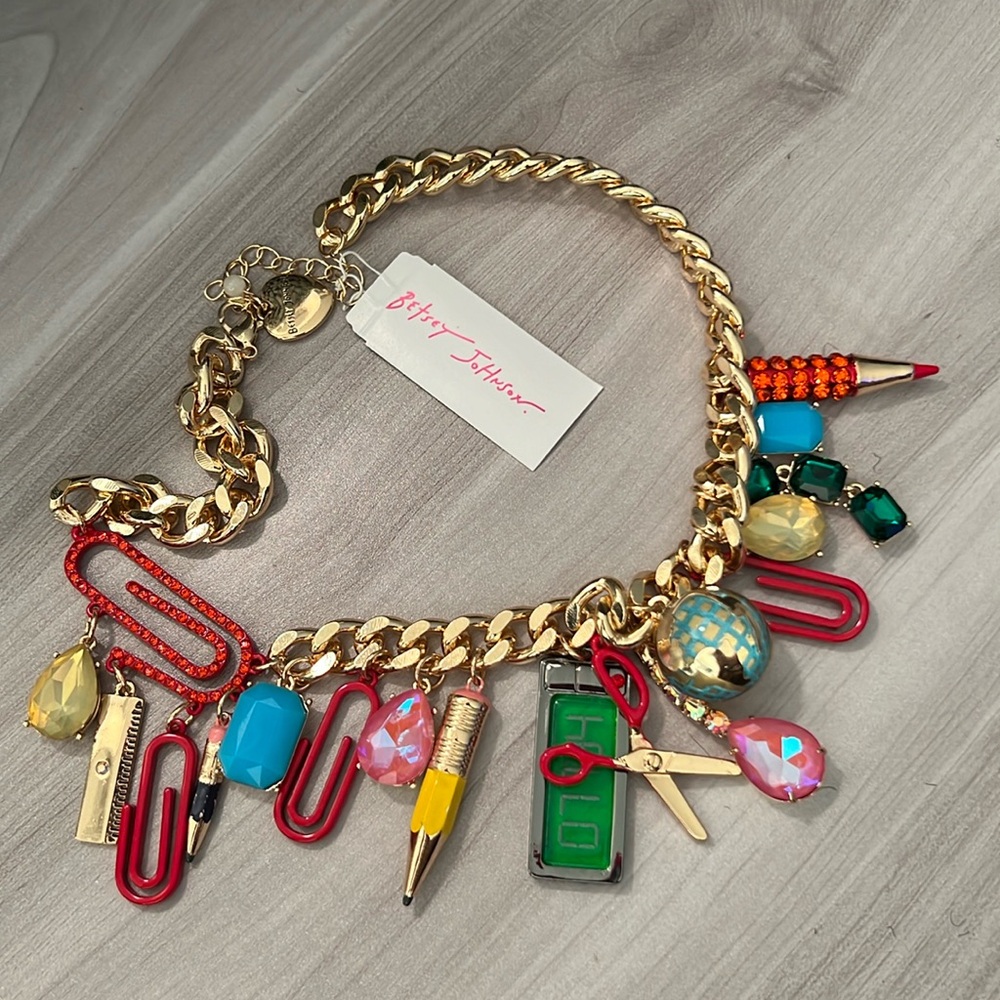 Betsey Johnson Teacher's Charm Necklace ✏️